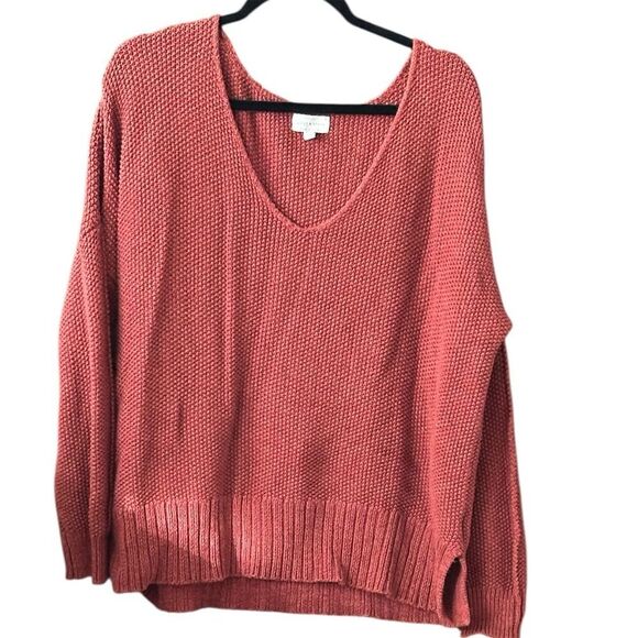 Lucky Brand Women's V-Neck Pullover Sweater Brown Size L - Picture 1 of 7